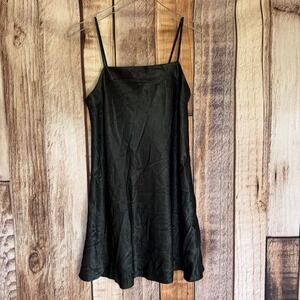 Abercrombie & Fitch Dress Mini Satin Slip Black Minimalist Glam Party Small NWT